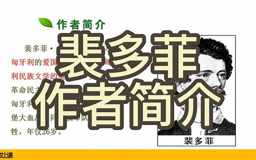 专升本【哎上课】语文——裴多菲作者简介