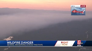 Newscenter 5's Peter Eliopoulos goes live above the brush fires which have burned through the North Shore communities of #Middleton, #Salem and #Saugus. The fires have claimed over 400 acres of land so far. More on the story: https://t.ly/GN89_ | WCVB Channel 5 Boston