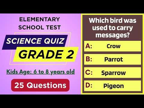 Basic Science Test for Grade 2 | 25 Questions for Kids Aged 6 to 8 | Fun Elementary School Quiz