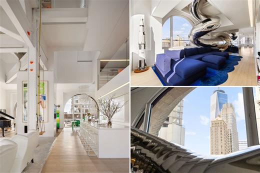 Inside a $20M NYC penthouse with a rope swing, a rock-climbing wall — and a 4-story spiral slide