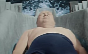 Winston Churchill Goes Backward Down a Water Slide & Loses His Trunks (1934)