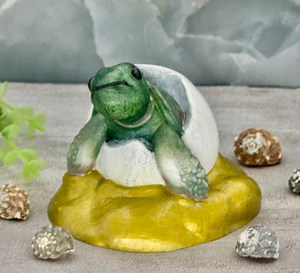 Adorable Sea Turtle on the Beach Hatching From the Shell- Handmade Item-resin Decor - Etsy