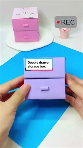 Handmade Origami Double Drawer Storage Box