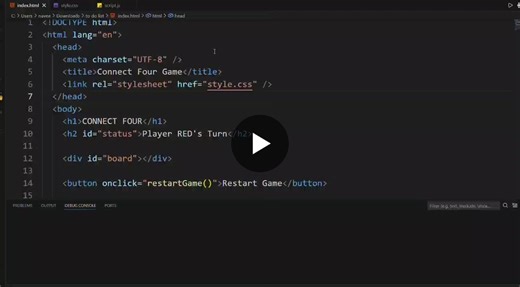 #internpe #webdeveloper #javascript #frontend #connectfour | VENKATA ROHAN MUPPARAJU