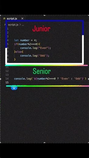 A two different way of coding #coding #javascript #shortcut