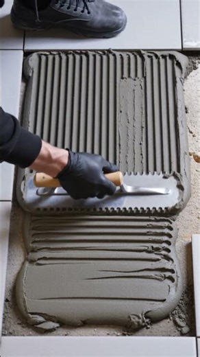Perfect Tiling ASMR ✨✨#asmr #tiles #flooring #bricklaying #satisfying