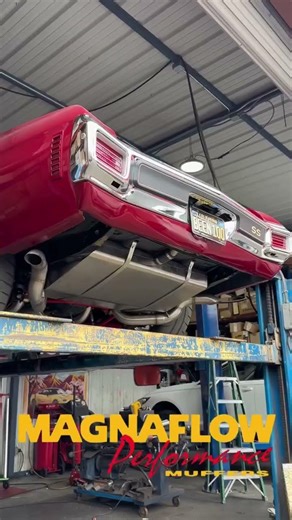Big turbo Chevy Chevelle came in for a full Magnaflow Catback