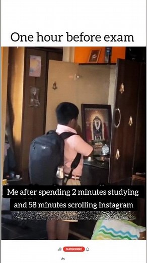 1 Hour Before Exam 😂📚 | 2 Min Study & 58 Min Instagram #funny #comedy #exam #memes #shorts