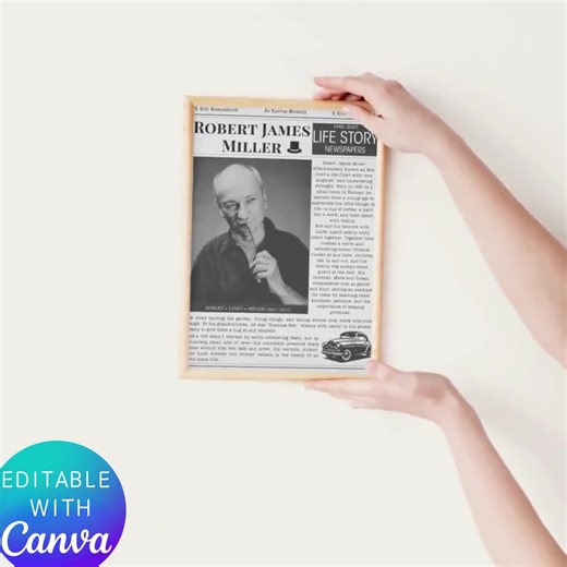 Editable Life Story Newspaper Template 、personalized Memorial Obituary 、funeral Keepsake Printable Gift - Etsy