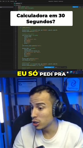 Victor Vicente | Programação | Tecnologia on Instagram: "Pedi uma calculadora, ele criou uma Premium em Python em 30 segundos! Ele até ensina como rodar. Funcional! #Python #Calculadora #Programação #Inovação #Tecnologia #CódigoRápido"