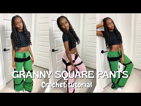 Crochet Granny Sqaure Pants Tutorial | Step-by-Step (Full Guide)