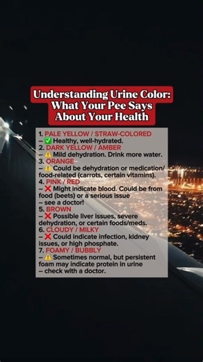 Understanding Urine Color: What Your Pee Says About Your Health #healthcare #Wellness #wellnesstips #reelsvideoシ #viralpost2025シ #HealthAwareness | Time Facts