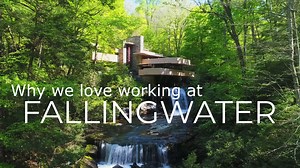What's not to love about working at Fallingwater? Our tour guide Lynne says, "There's nature, art, history and meeting all the wonderful people that come through!" We're hiring tour guides and visitor services representatives. Apply now: bit.ly/2pv5UNc. | Fallingwater
