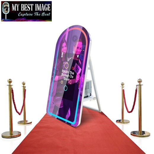 Fotoautomat med pekskärm och magisk spegel | Selfie-station för fester - Etsy Sverige