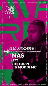💫 Locus festival 2024 🗓 12 agosto 2024 - Locorotondo 💥 NAS 💥 TY1 💥 DJ TUPPI & MODDI MC It was written! Il re del rap NAS arriva in masseria a Locorotondo il 12 agosto, e dà il nome alla XX edizione del Locus festival con il titolo del suo fondamentale secondo album. A fare gli onori di casa, tre protagonisti nella storia dell'hip hop in Italia: il dj e producer TY1 introduce Nas, mentre agli specialisti pugliesi DJ TUPPI & MODDI MC è affidato il party finale. Non fartela raccontare, è l'uni
