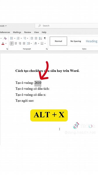 Cách tạo Checkbox xịn sò trên Word dễ dàng