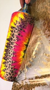 Texas Tumblers makes the cutest tie dye leopard tumblers 😍 #transferfoil #springcrafts #diycrafts #foils #metallicfoils #tumblers #tumblermaker #texastumblers | Artistic Painting Studio