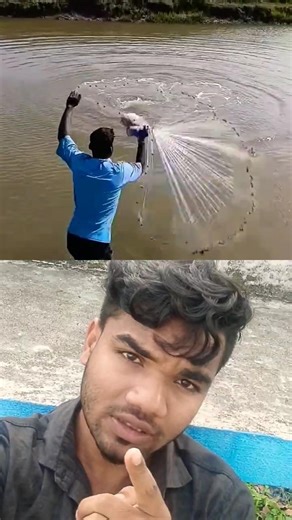 Master the art of fishing with a net#fishing#netfishing#fishcatching#fishingtricks#villagefishing