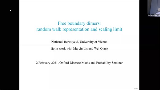 Free boundary dimers: random walk representation and scaling limit