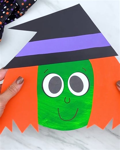 Combine painting & crafting with this witch kids' craft! Printable pattern 👇 | Simple Everyday Mom
