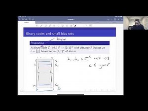 SGT Lecture 11b - Small bias sets via expanderrandom walks (and codes)