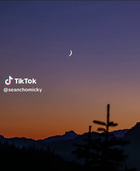 Crescent Moon Sunset Dreams: Nature Photography