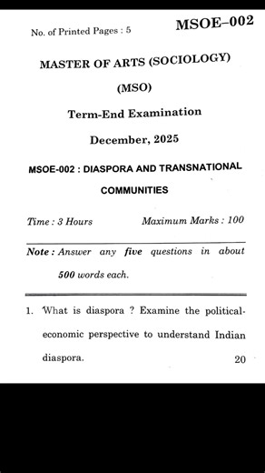 IGNOU MSOE 002 Question | December 2025 #msoe002 #ignoumsoe002 #ignoumasociology