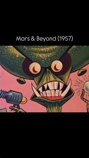 Walt Disney’s Disneyland series featured programs representing each land of his park. For Tomorrowland, he created “science factual” episodes, including Mars and Beyond, which explored the possibility of life on Mars. Directed by Ward Kimball, the episode includes some incredible animated sequences, such as this take on a typical science fiction story of the era. You might also recognize the narrator, Paul Frees, who later voiced the Haunted Mansion’s Ghost Host. | Disney History Channel