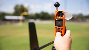 How wet bulb monitors are used at schools to measure heat, determine safety for play