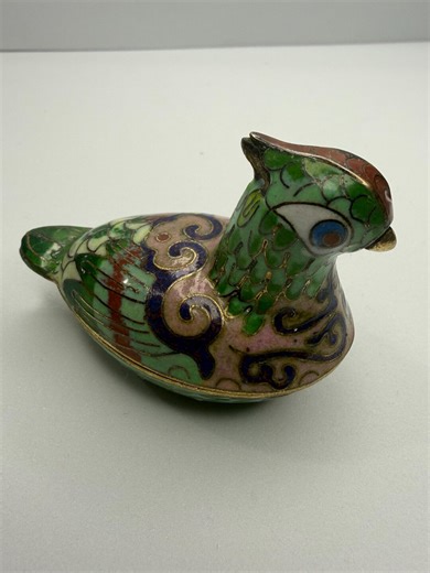 Vintage Miniature Cloisonné Duck Trinket Box Multi-color Green Enamel Interior, Antique Chinese Cloisonne. - Etsy
