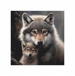 Wolf and Cub Cross Stitch Pattern, Wolves Cross Stitch, Wolf Family, Wolf Pattern, Wolf Cross Stitch, Coyote, Counted Cross Stitch Wolf - Etsy