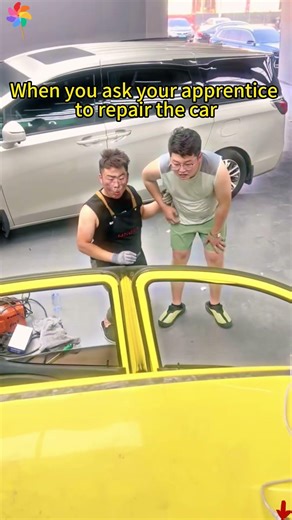 When you ask your apprentice to repair the car#funny #shorts#foryou##reaction