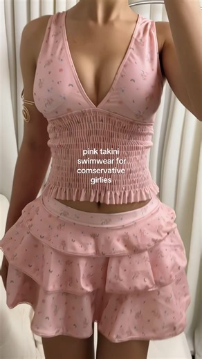 Stylish Pink Tankini Swimwear for Conservative Girls