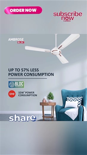 Havells 1200mm Ambrose BLDC Motor Ceiling Fan | Remote Controlled, High Air Delivery Fan