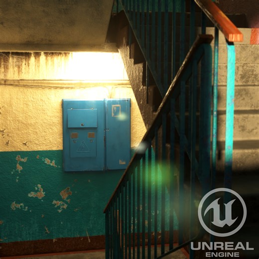 Modular Staircase & Corridor Environment — Unreal Engine 5, Stanislav Antonov