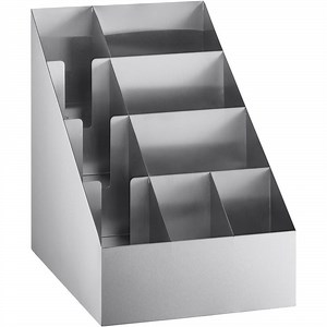 ServSense Extra Large 9-Section Stainless Steel Countertop Cup / Lid / Condiment Organizer
