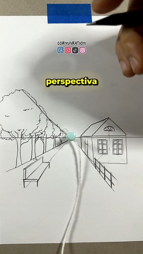 Cómo dibujar un paisaje con un punto de fuga ✍️ #dibujo #arte #tutorial #drawing #art | Cornspiration