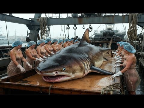 Incredible Encounter with a Giant 7000kg Shark – Fisherman's Extremely Tense Spear Hunt