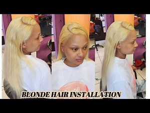 HOW TO INSTALL A FRONTAL WITH A BLONDE HAIR 👱‍♀️ 😱😱
