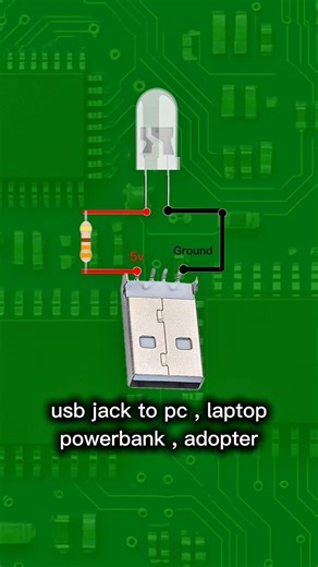 Light an LED Using USB 🔥 Simple Electronics Trick #electronics #led #shorts