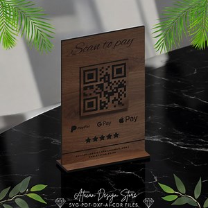 QR Code Payment Sign - Wooden Scan to Pay Menu Stand for Bars & Cafes - Scan to Pay Sign Display 685 - Etsy