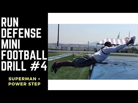 SUPERMAN + POWER STEP - Run Defense American Football Drill #4 - Defensive Line Drills