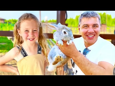 Nastya learns how to take care of alpacas and other animals