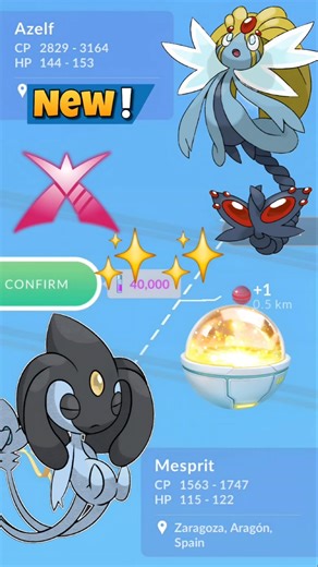 Trading✨️Shiny Mesprit For✨️Shiny Azelf in Pokemon Go