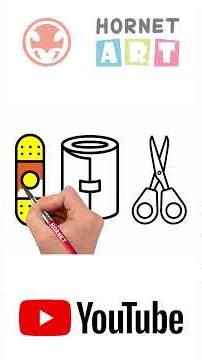 🩹 How to Draw Bandage and Scissors for Kids