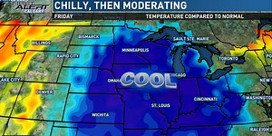 Cold front clears area, turning conditions blustry to end the work week