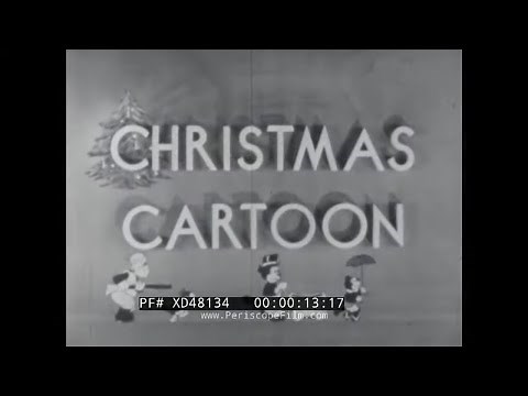 1942 CASTLE FILMS " CHRISTMAS CARTOON " CHRISTMAS MORNING W/ PRESENTS & CAROLERS XD48134