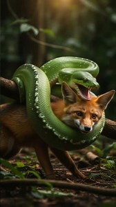 snake catch fox