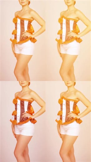 Halloween Clown Corset: Orange Lace, Pom Poms, Burlesque Costume - Etsy