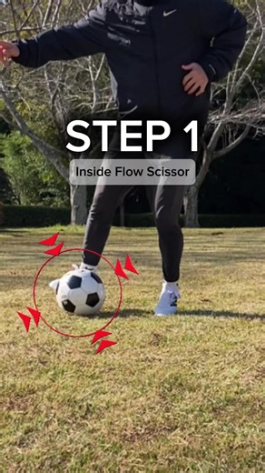 ⚽️ Inside Flow Scissor — Touch inside, throw a no-step scissor, then glide past the defender using clean inside touches 👟🔥 No pause. Pure rhythm. A smooth move made for real-match situations. #football #soccer #futebol #futbol #축구